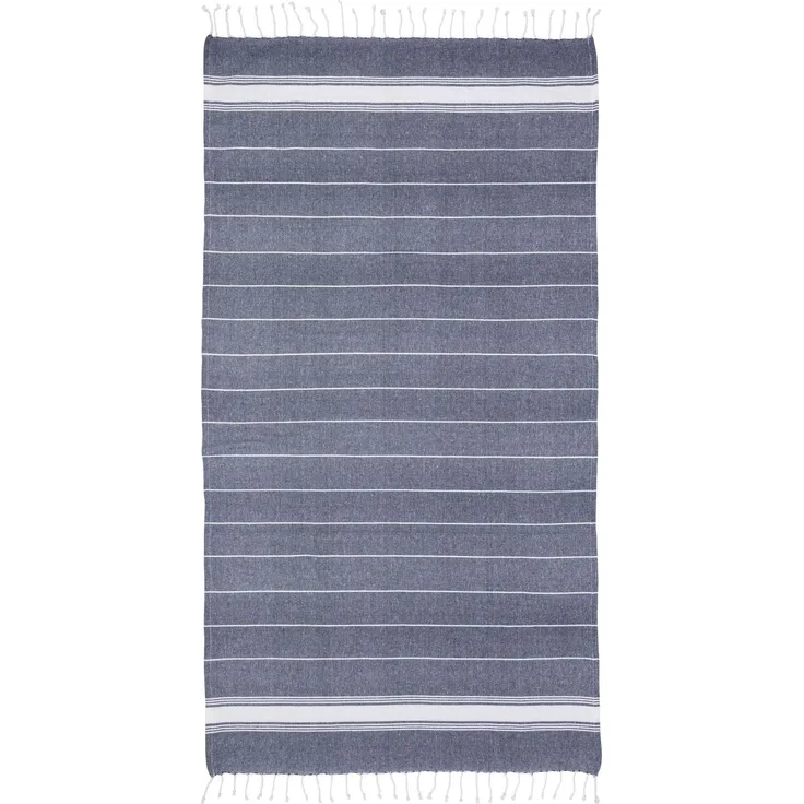 Pareo Futa Strandtuch 90x170 cm – Hamamtuch mit Fransen Blau