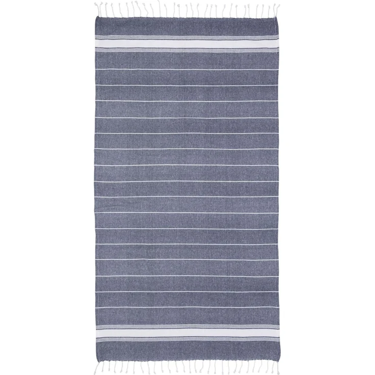 Pareo Futa Strandtuch 90x170 cm – Hamamtuch mit Fransen Blau