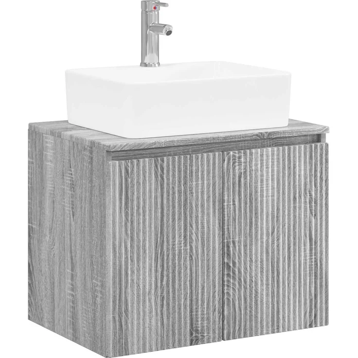 vidaXL Waschbeckenschrank Grau Sonoma 62,5 x 44,5 x 80 cm 3404326 – Bild 2