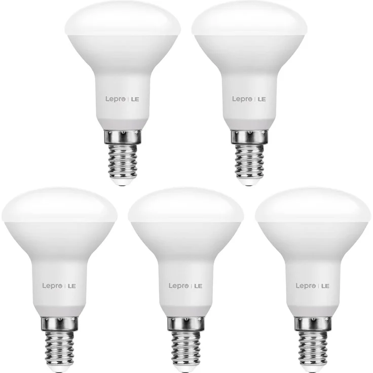 Lepro E14 LED Lampe, 4.9W 470 Lumen Glühbirne, entspricht 40W Glühlampe, 2700 Kelvin Warmweiß e14 led strahler, Reflektorlampe R50 120° Abstrahlwinkel Energiesparlampe, 5 Stück – Bild 1