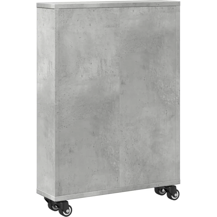 vidaXL Aufbewahrungswagen Schmal Betongrau 48x13x68 cm Holzwerkstoff 855226 – Bild 5