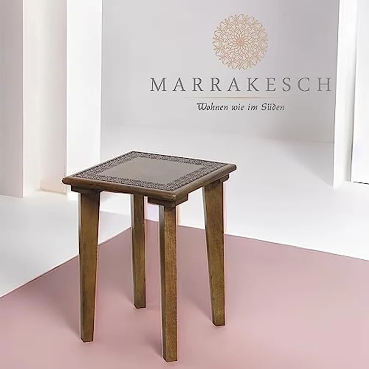 Marrakesch Orient & Mediterran Interior Beistelltisch Beistelltisch Nachttisch Holz, Tisch Hocker Astus Orientalische (1 Tisch), Handarbeit – Bild 7