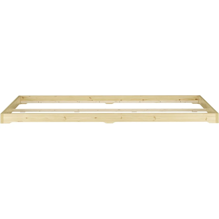 Erst-Holz Futonbett platzsparend extra niedriges Studentenbett 140x200 Fichte Tanne geölt, Rollrost inkl. – Bild 4