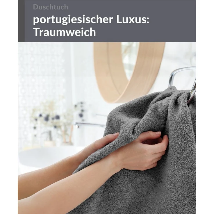 Lashuma Duschtuch - London Premium, Frottee (1-St), Badetuch 70x140 cm, 100% Baumwolle Made in Portugal – Bild 3