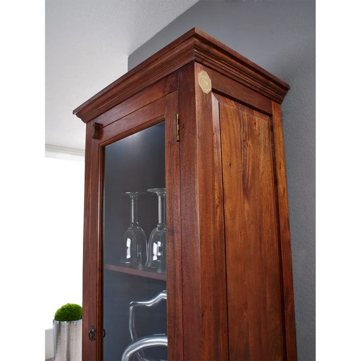 Vitrine Akazie 65x44x191 nougat lackiert OXFORD #432 – Bild 4