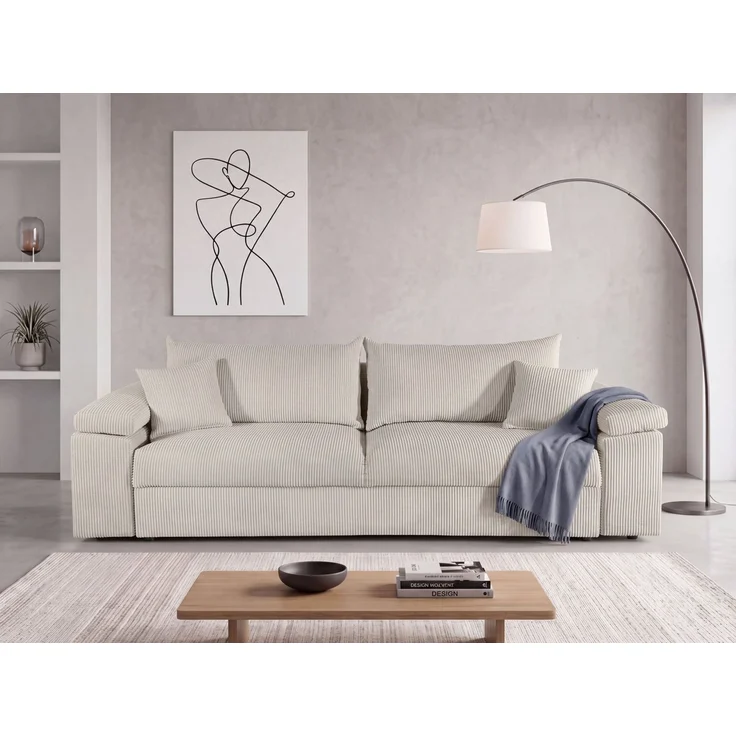 COLLECTION AB Schlafsofa Mara, B: 249 cm, Liegefl. 139x195 cm, Dauer-Schlaffunktion, Bettkasten & Federkern, wahlweise mit Topper – Bild 1