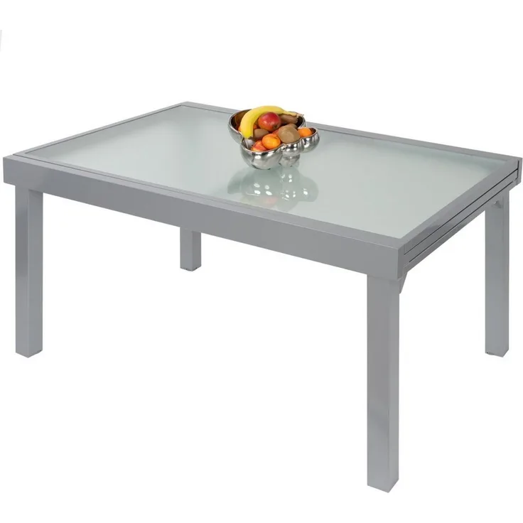 ib style Gartentisch Diplomat XXL Ausziehtisch 135 - 270 cm silber (Tisch), Gartentisch - ESG-Sicherheitsglas - Aluminium - ausziehbar