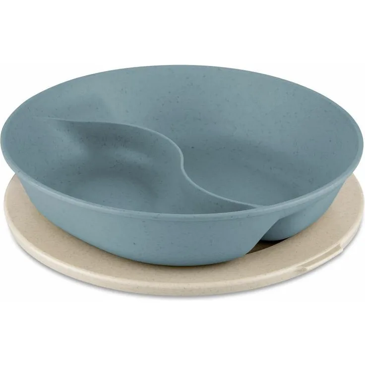 Koziol Menüteller Connect Separee mit Deckel, Biozirkulärer Kunststoff, Nature Flower Blue, 1. 5 L, 7278716