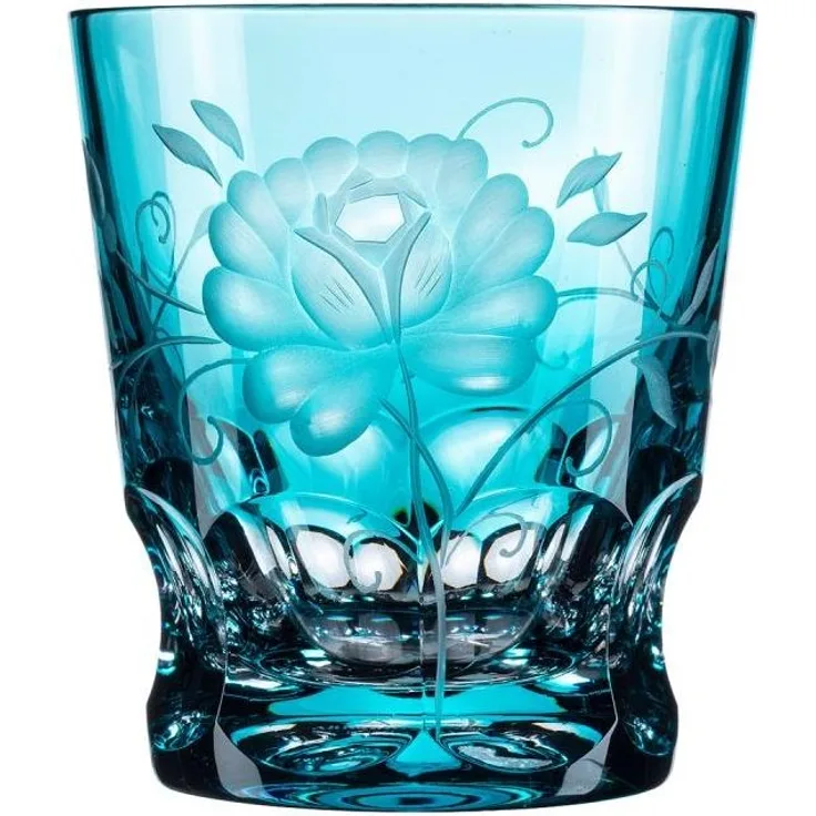 Becher Kristall Rose azur (9,5 cm)