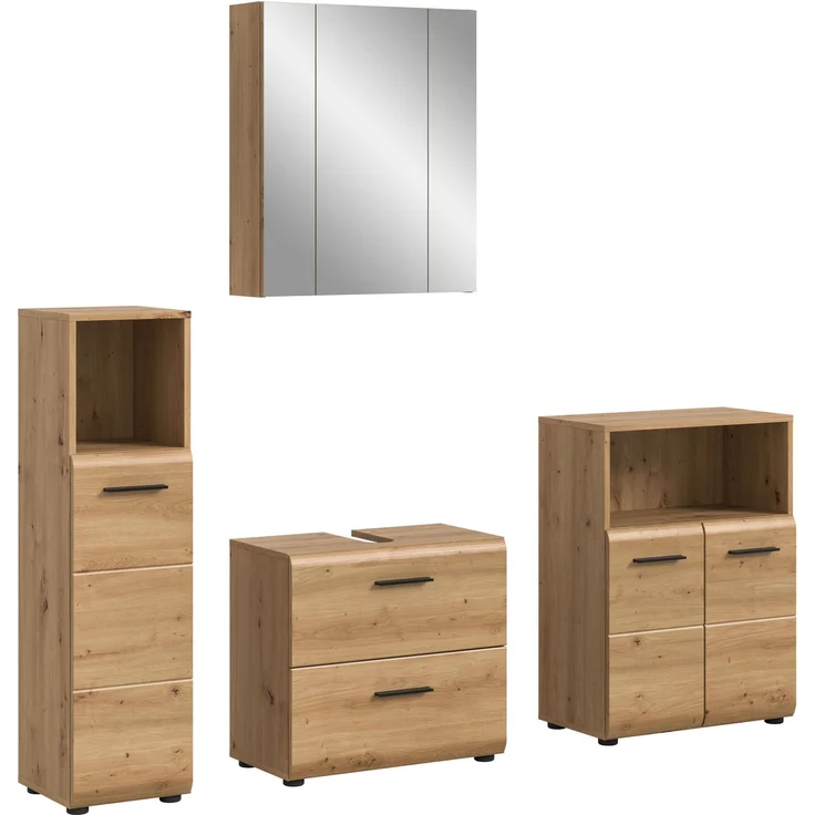 Badkombination (B/H/T: 180x185x30 cm) in Artisan Oak Nachbildung und Artisan Oak Nachbildung – Bild 1
