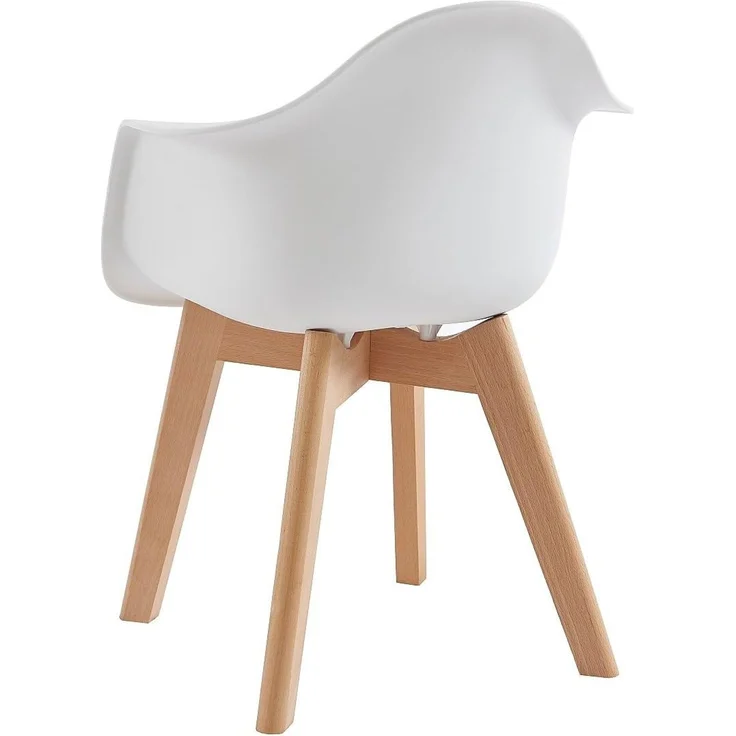 Vente-unique - LOULOUNE Essgruppe PlastikHolz, Platte BeigeWeiß - B 60 cm x H 51 cm x L 60 cm – Bild 8
