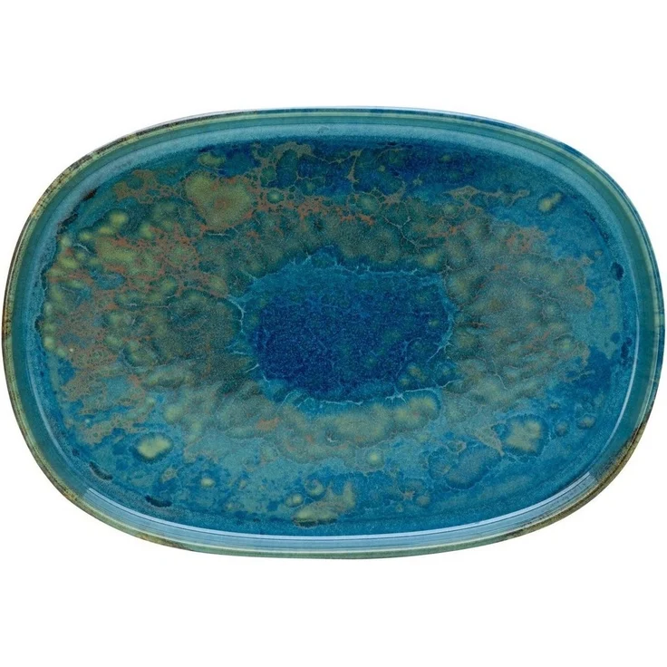 CreaTable Servierplatte Servierplatte YUKI, Blau, B 33 cm, Steinzeug – Bild 1
