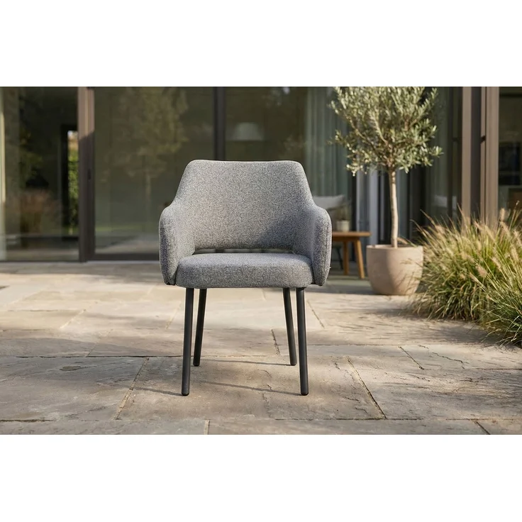 KAWOLA Gartenstuhl AMUR Outdoor Stoff grau 80 x 62 x 62 cm – Bild 2