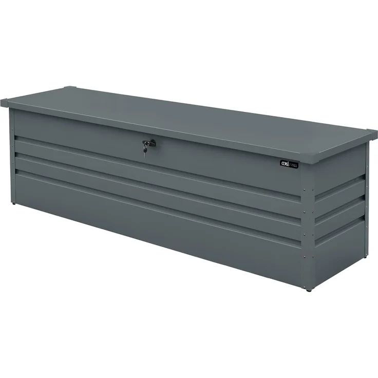 AXI Miles Gartenbox aus Metall in Anthrazit 1000 Outdoor Kissenbox für den Garten mit Boden und Schloss | Grau | Metall | 185 cm – Bild 4