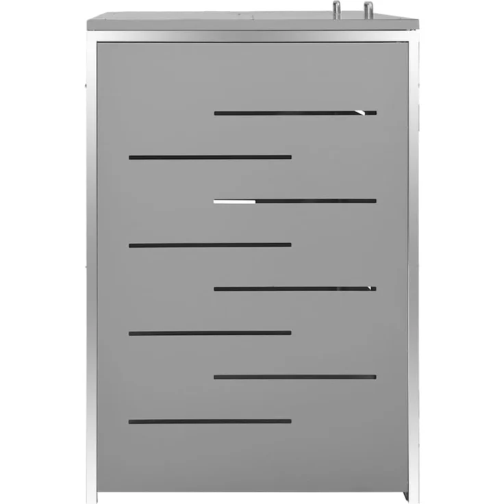 vidaXL Mülltonnenbox für 2 Tonnen 138x77,5x115,5 cm Edelstahl 149559 – Bild 6