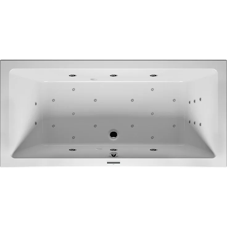RIHO Lusso Rechteck-Badewanne, Version links, mit Joy-System, Einbau, 2-Sitzer, weiß, B0, Ausführung: 160 x 70 x 47 cm, Nutzinhalt: 154 Liter - B013009005