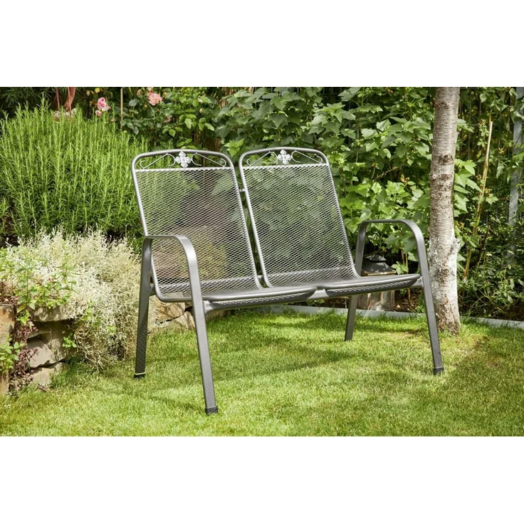 MWH Savoy Gartenbank aus Stahl, 2-Sitzer – Bild 3