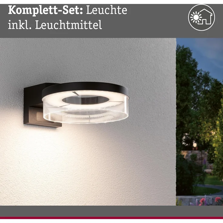 Paulmann 93111 LED Außenwandleuchte Capea Bewegungsmelder anthrazit 3000K IP44 – Bild 4