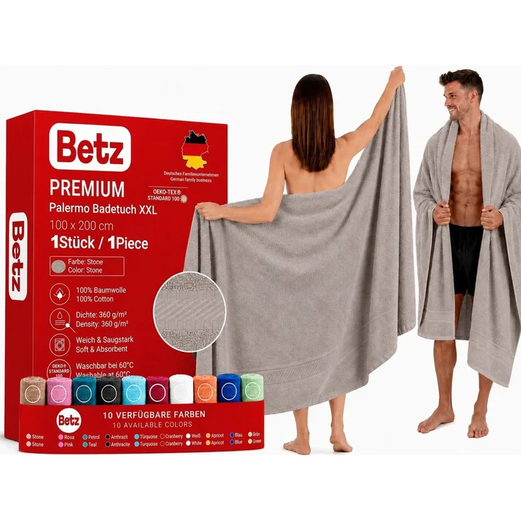 Betz Badetuch Palermo groß XXL Größe 100 x 200 cm Saunatuch, 100% Baumwolle (1 Stück, 1-St) – Bild 1