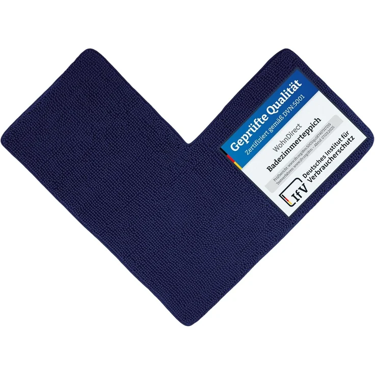 WohnDirect Eck Duschmatte 100 x 100 x 50 cm | Dunkelblau - rutschfest & Waschbar - idealer Duschvorleger für eckige Duschkabinen zum Set kombinierbar - Badematten & Badteppiche – Bild 1