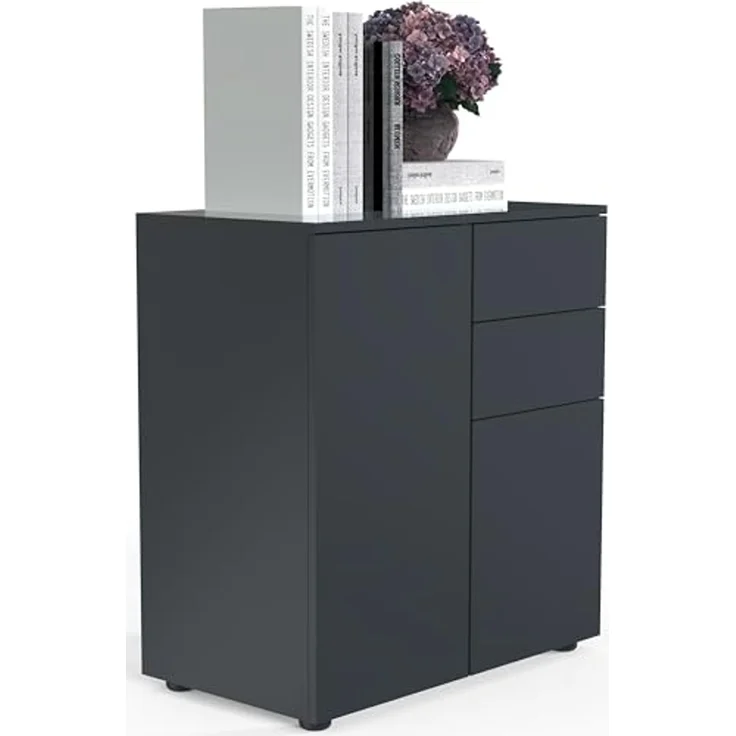 VCM Kommode & Sideboard Dalosa 918338 Anthrazit H. 77 x B. 70 x T. 39cm – Bild 1