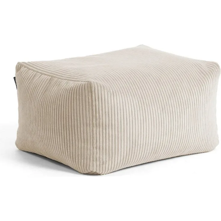 mokebo Pouf Der Ruhestifter (aus Cordstoff), Sitzhocker, Bodenkissen, Fußhocker oder Sitzkissen eckig in Beige