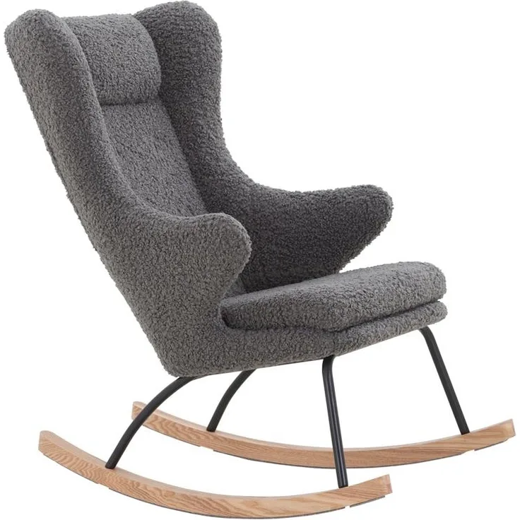SalesFever Schaukelstuhl Teddyfell grau