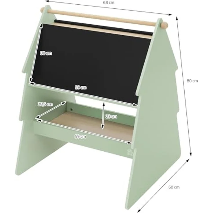 Joyz Spielzeugtruhe Kinderregal Kindermöbel Kinderzimmerregal Spielzeug Spielzimmer Möbel, Tanne Kindertafel mit Ablage & Papierrolle MDF / Kiefer – Bild 7