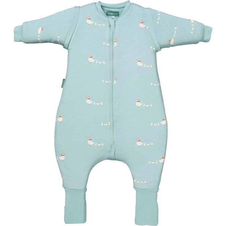 molis&co. Baby-Schlafsack mit Füßen, abnehmbare Ärmel und Socken. 2.5 TOG. Ideal für die Übergangszeit und den Winter. 100% Baumwolle (Oeko-TEX 100). (Duck Family, 117 cm (6 Jahre))