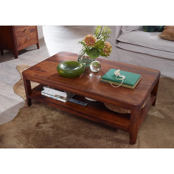 Couchtisch Sheesham 120x70x40 walnuss geölt BROOKLYN #11 – Bild 2