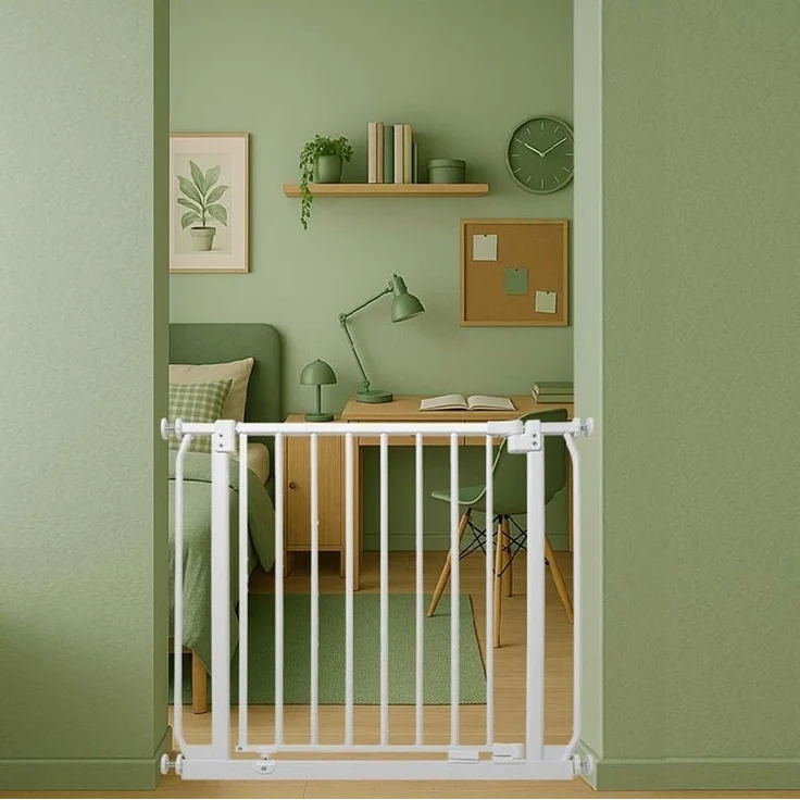 Safetots Elite Sicherheitsschutzgitter, 80cm - 89cm, Mattweiß, Treppenschutzgitter mit Druckmontage, Sicherheitsbarriere, Einfache Installation – Bild 8