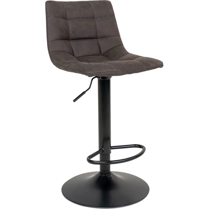House Nordic Barstuhl, Mikrofaser, dunkelgrau, schwarze Beine, HN1229 - 2er set