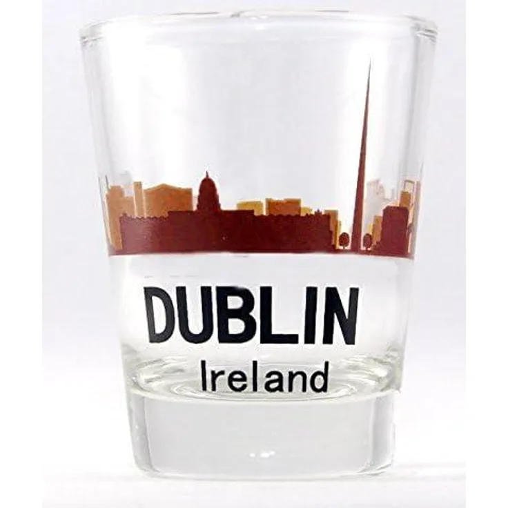 Dublin Irland Sunset Skyline Shot Glas