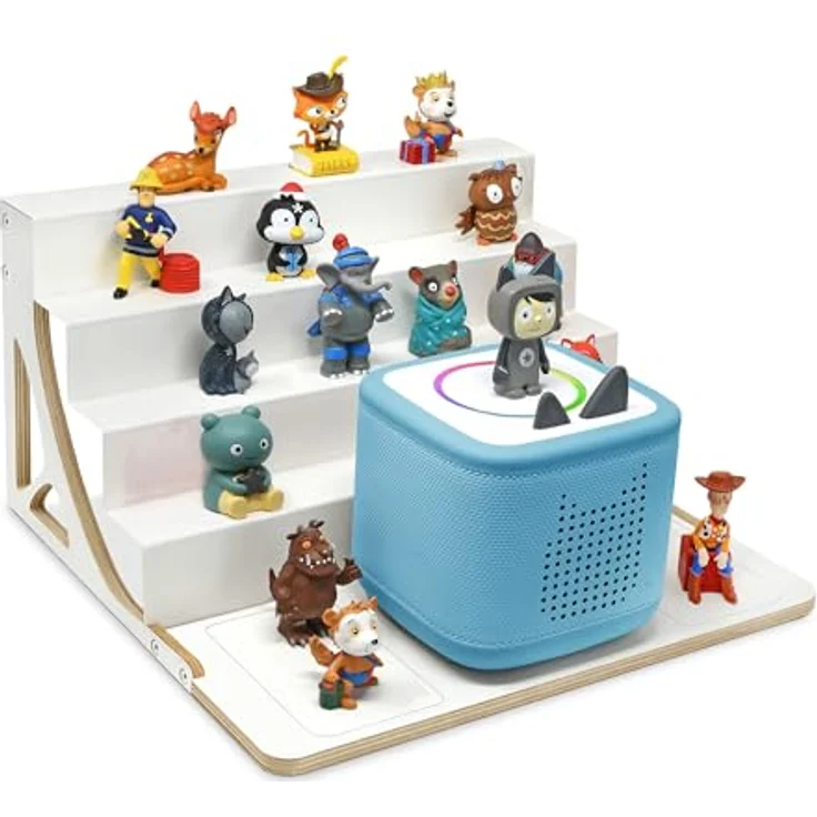 stadtecken® Magnetisches Regal für Musikbox-Figuren – Passend für Kallax und mehr | Optional mit Platz für Toniebox | Geeignet für ca. 50 Figuren | Weiß (BoxPlus) – Bild 4