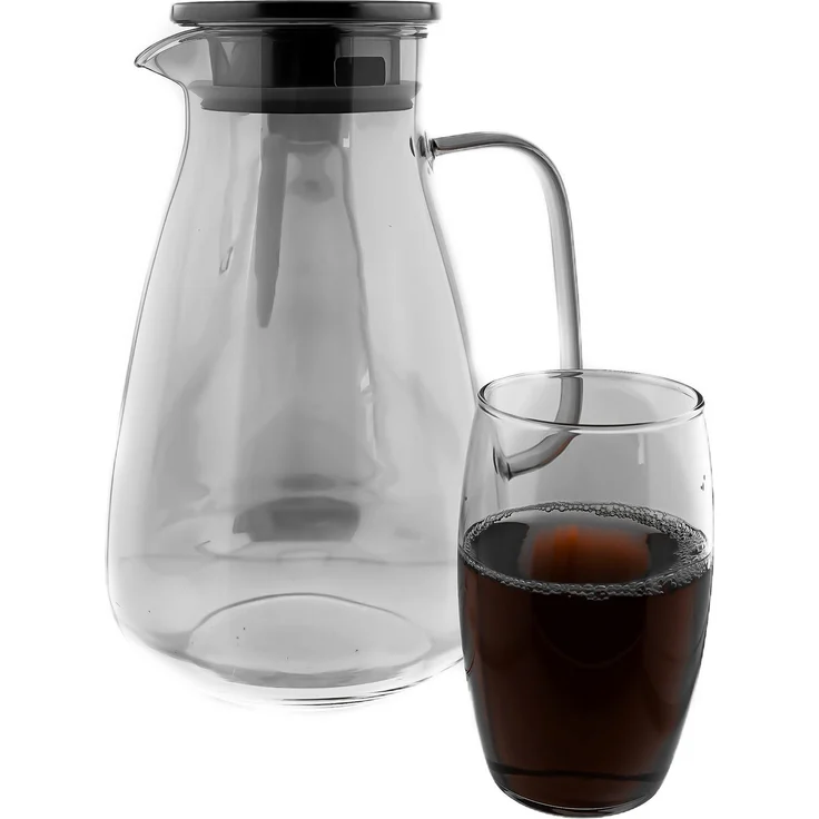 7-tlg. Karaffen-Set aus Glas - 1,95 L Karaffe & 6 Gläsern - 330 ml – Bild 1
