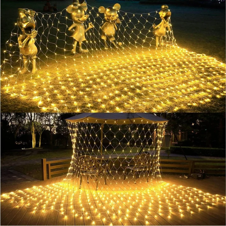 Lapamax LED-Lichternetz LED Lichternetz Netz Warmweiß 2x3M/4x6M für Weihnachten, für Weihnachten, Halloween, Party, Geburstag, Hochzeit – Bild 3