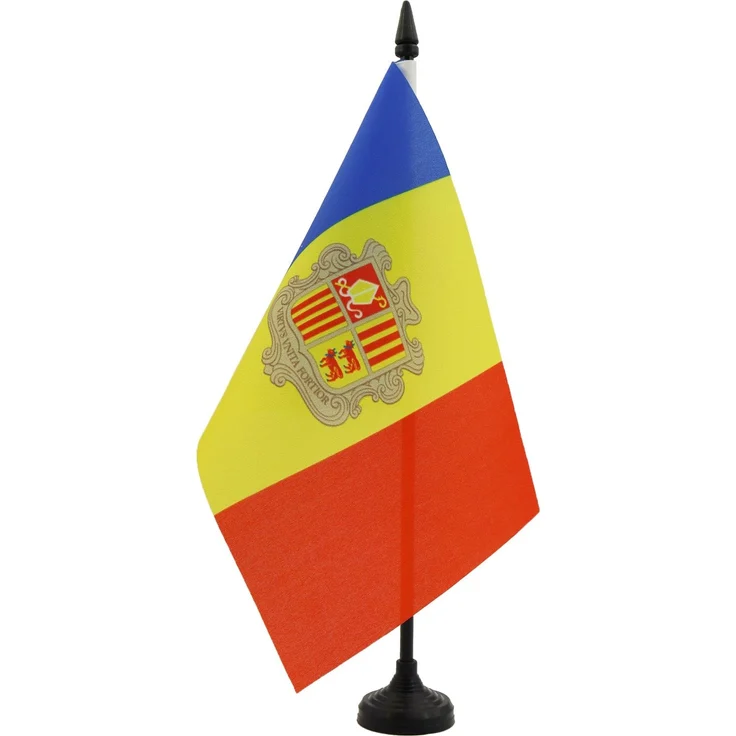 AZ FLAG - Tischflagge Andorra - 21x14 cm - Andorranische Tischfahne 14 x 21 Cm - Flaggen