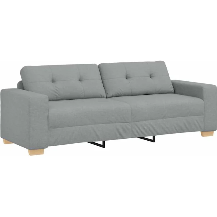 vidaXL 3-Sitzer-Sofa Hellgrau 220x78x80 cm Stoff 4105088 – Bild 2