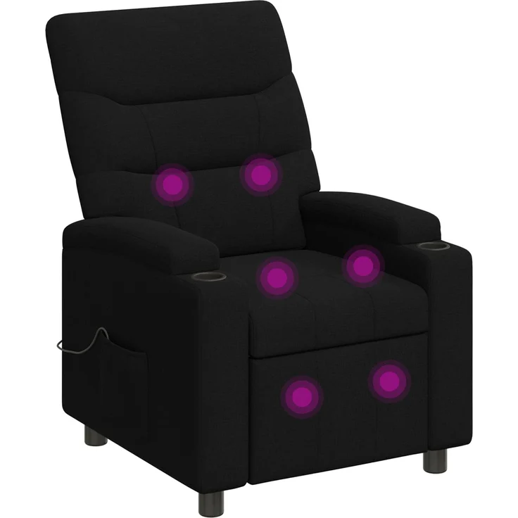 vidaXL Massagesessel mit Liegefunktion Schwarz 75 x 95 x 103 cm Stoff 42051212 – Bild 2