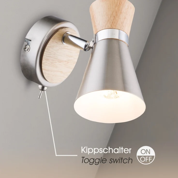 Wandstrahler SET mit Leuchtmittel LED Wandleuchte Schalter inkl. Pflegetuch – Bild 3