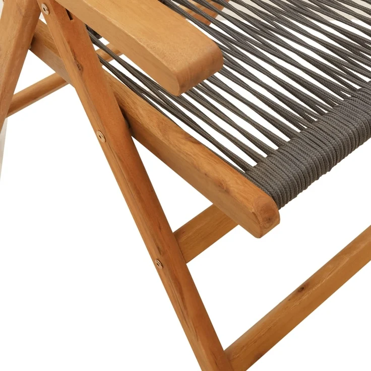 vidaXL Gartenstuhl Verstellbar 8 Stk. Grau Massivholz Akazie 3214534 – Bild 7