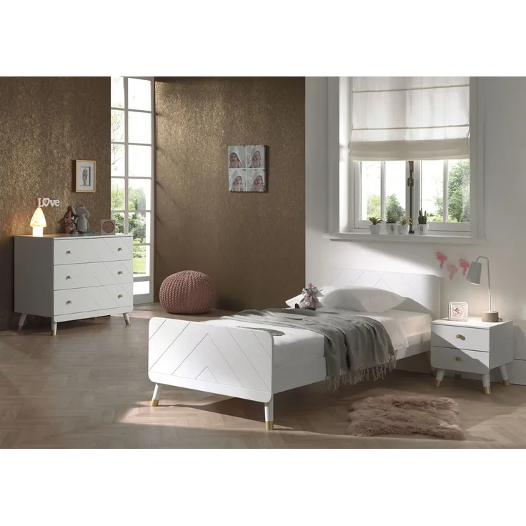 Vipack 'BILLY' Jugendzimmer Set 3-tlg. best. aus: Bett 90x200 cm, Nachtkonsole und Schubladen Kommode