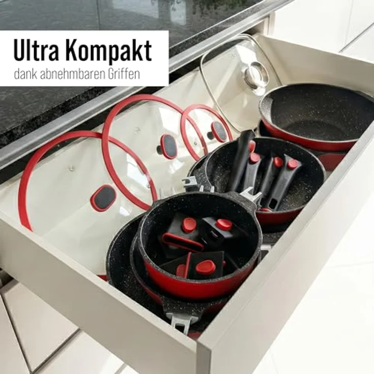 STONELINE Bratpfanne SMART 24 cm, rot, abnehmbarer Griff, Induktion, Aluminiumguss (1-tlg) – Bild 8
