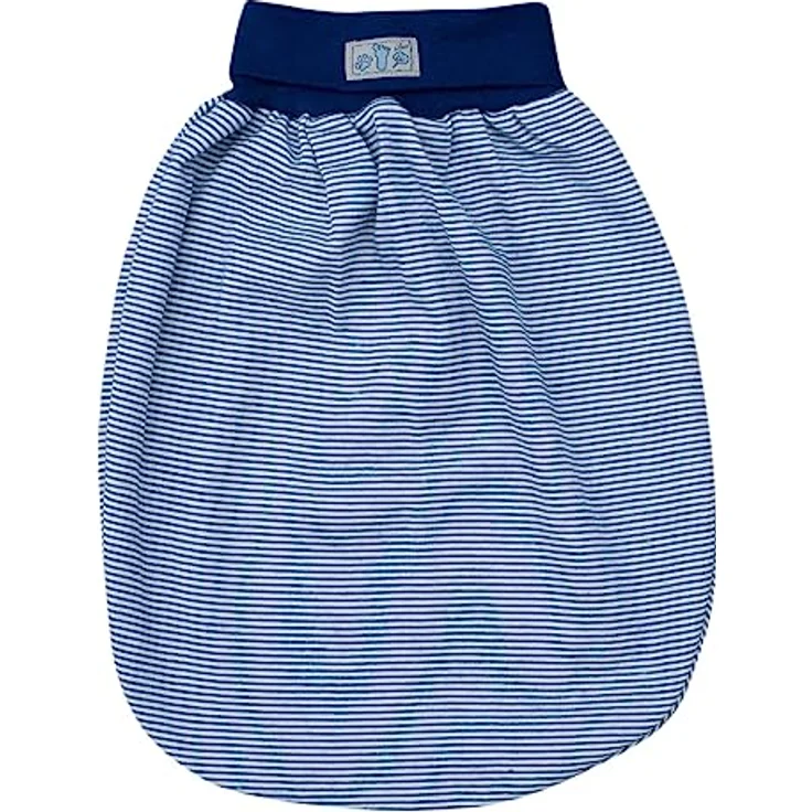 Lilano, Schlafsack/Pucksack mit Nabelbund, Merinowolle (kbT), Seide, 210 g/m² (Marine/Natur) – Bild 2