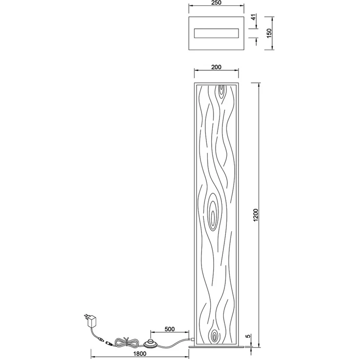 LED Stehleuchte KALEA klein aus Naturholz dimmbar, Höhe 120cm – Bild 7