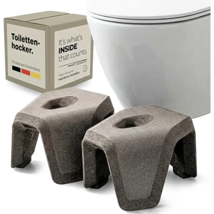 STUUL Toilettenhocker für Erwachsene, natürliche Hilfe bei Verstopfung und Hämorrhoiden, diskret und modern, 21cm x 22cm x 26cm, hergestellt in Deutschland