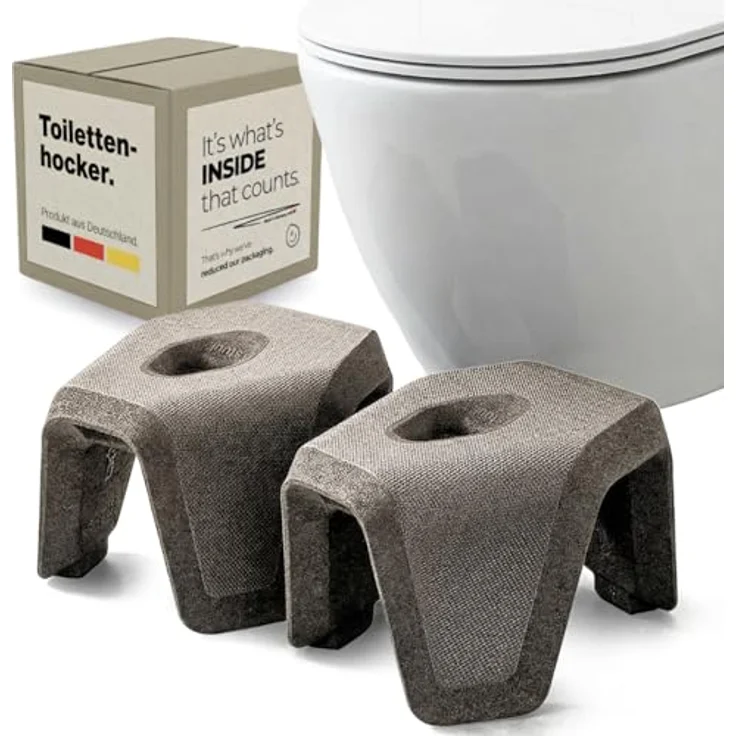 STUUL Toilettenhocker für Erwachsene, natürliche Hilfe bei Verstopfung und Hämorrhoiden, diskret und modern, 21cm x 22cm x 26cm, hergestellt in Deutschland – Bild 1