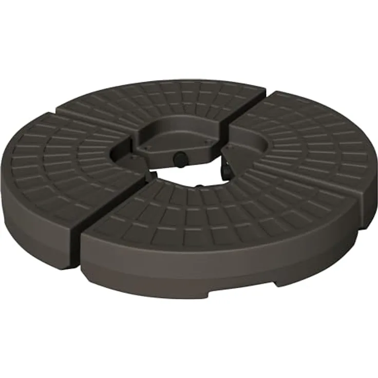 Outsunny Schirmständer 4-tlg., Braun, HDPE Kunststoff, 100x100 cm, witterungsbeständig, geeignet für Ampelschirme