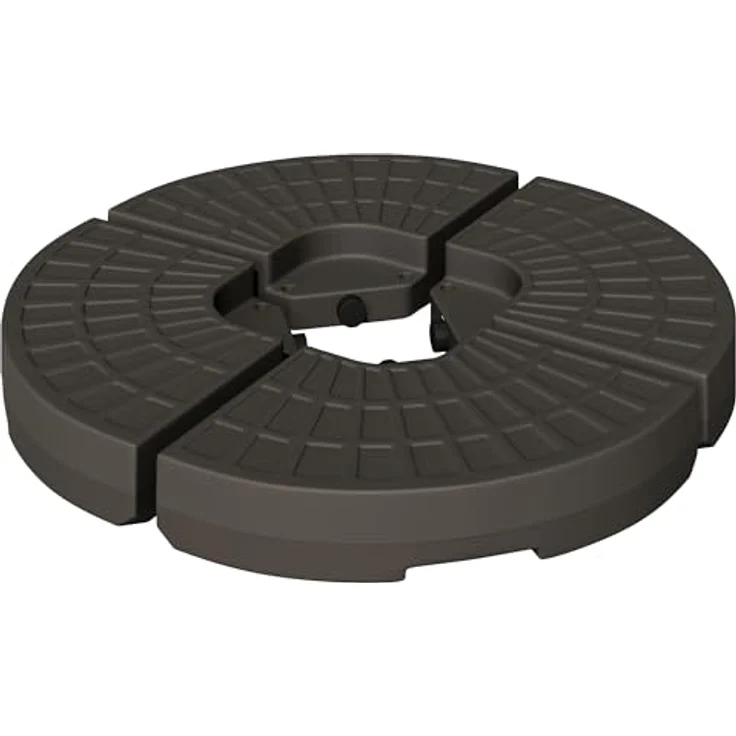 Outsunny Schirmständer 4-tlg., Braun, HDPE Kunststoff, 100x100 cm, witterungsbeständig, geeignet für Ampelschirme – Bild 1