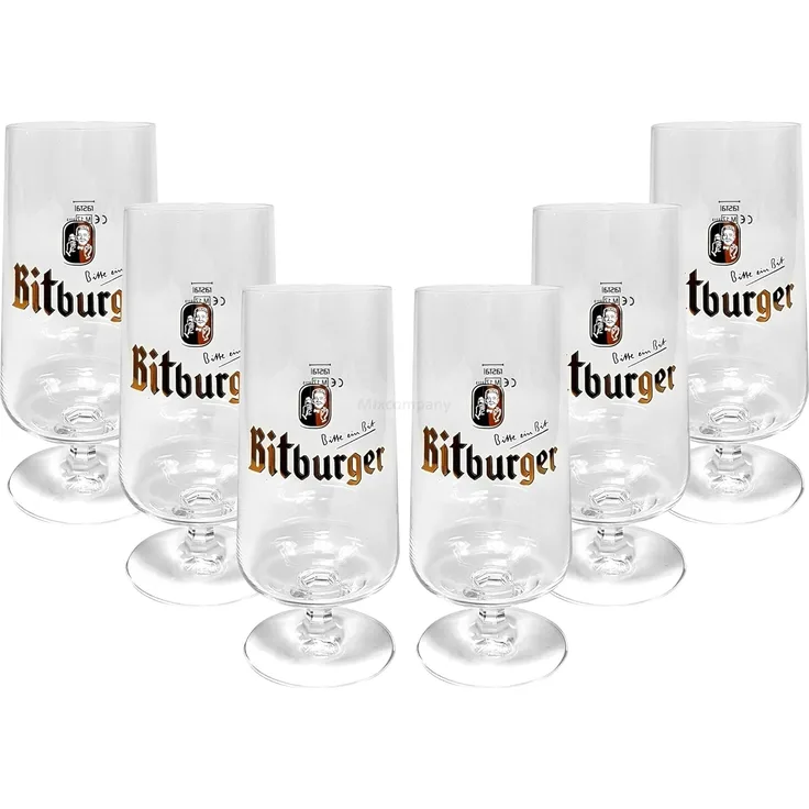 Bitburger Kelch Tulpen Glas Gläser-Set - 6x Biertulpen 0,3l geeicht